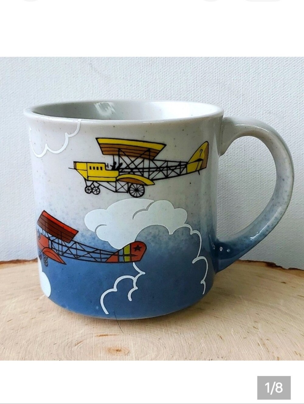Otagiri Japan Airplane Bi Plane Vintage Ceramic Coffee Tea Mug 10 oz